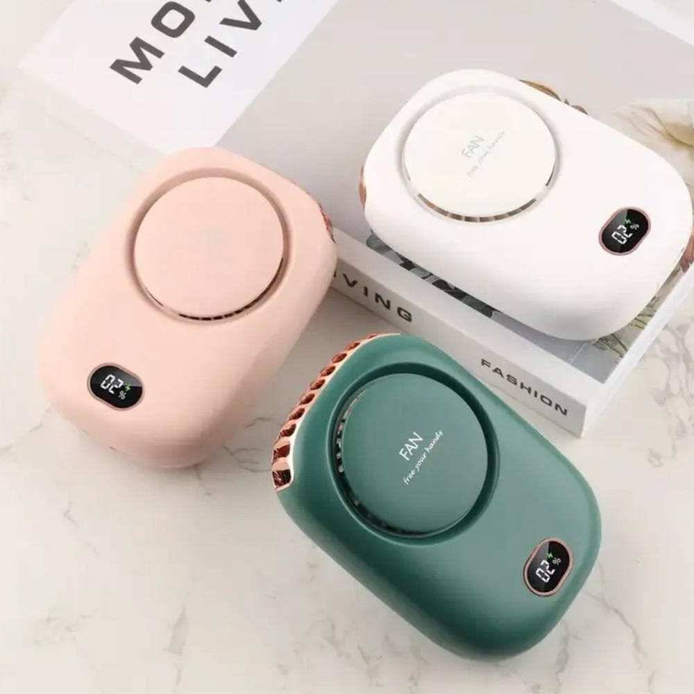 Portable Hanging Neck Fan Mini Wearable Sport Fan 3 Speed USB Rechargeable Green - Picture 10 of 13